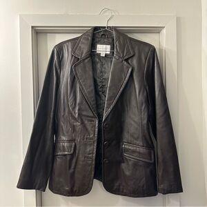 Worthington Women's Chocolate Brown Leather Jacket